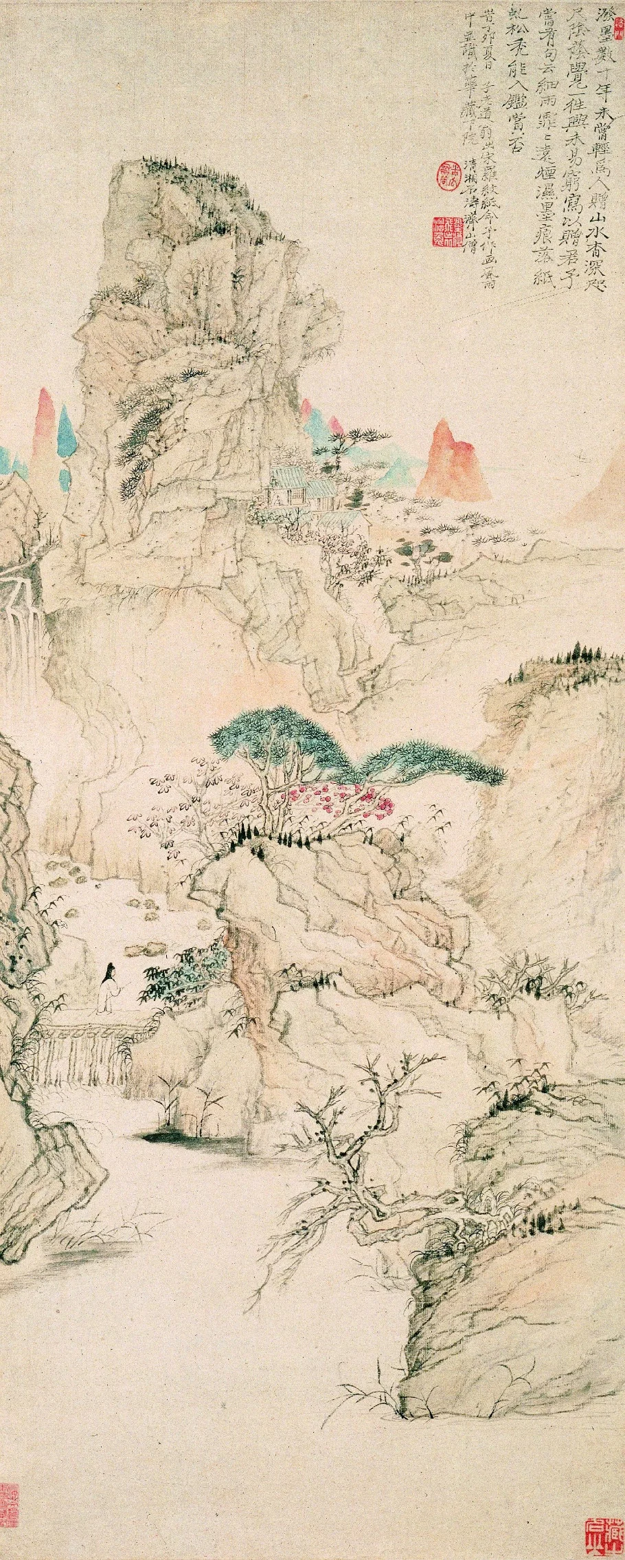 细雨虬松图