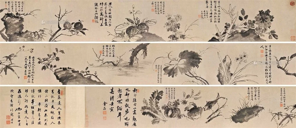 墨笔花卉卷